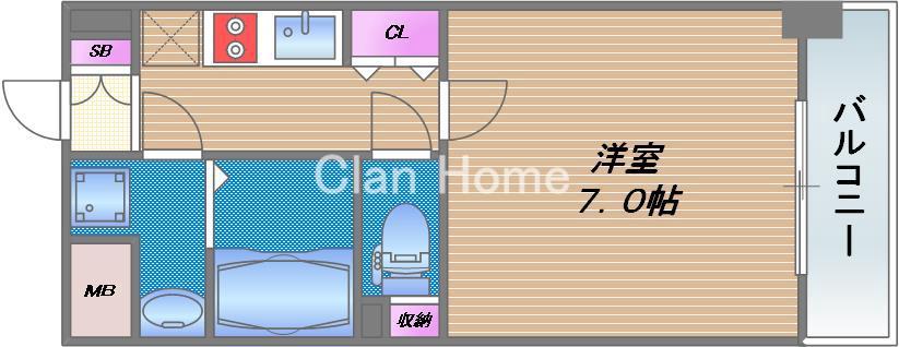 ウエンズ玉造ESTの間取り
