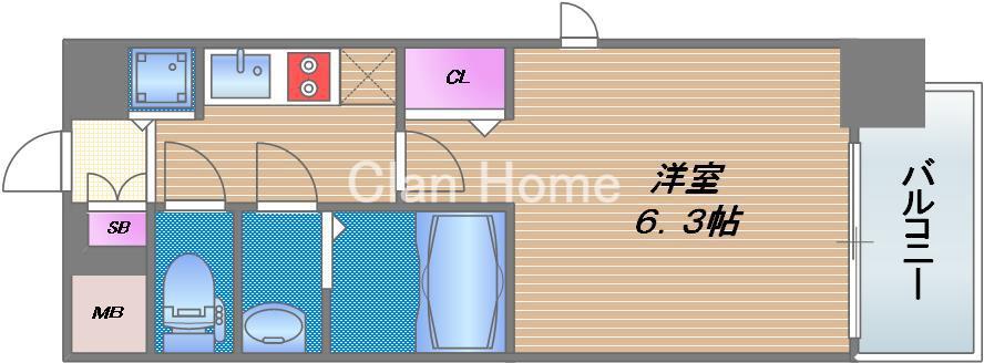 プレサンス大阪城公園ネクサスの間取り