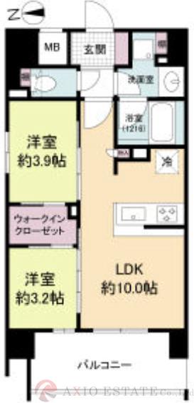 大淀南の完工年月(2025年1月)築の賃貸マンションの間取り