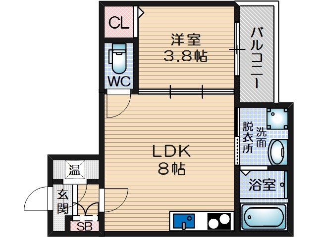 鶴野の完工年月(2023年11月)築の賃貸アパートの間取り