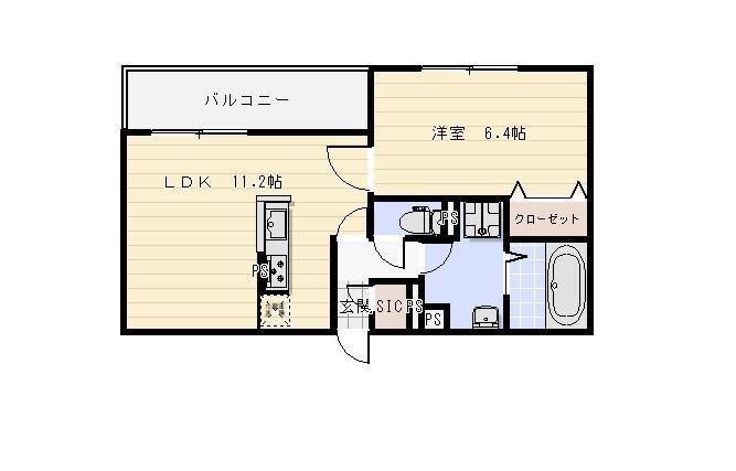 吉祥院宮ノ東町の完工年月(2026年3月)築の賃貸アパートの間取り