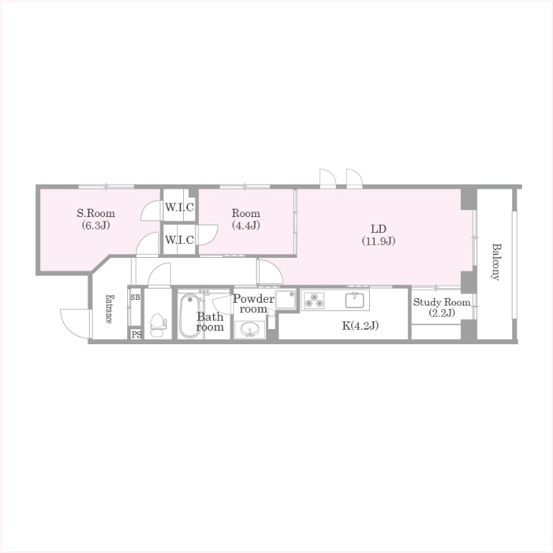 橋本町の完工年月(2023年3月)築の賃貸マンションの間取り