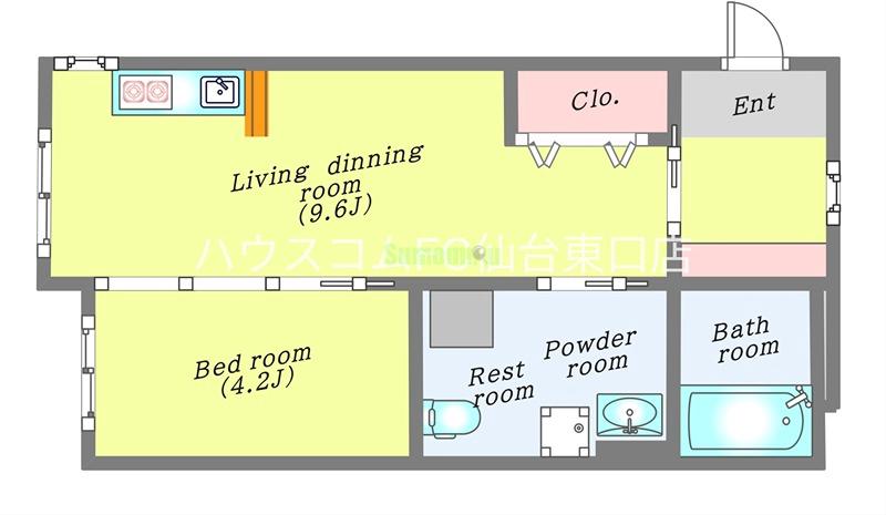 副都心ビル百番館木町通の間取り