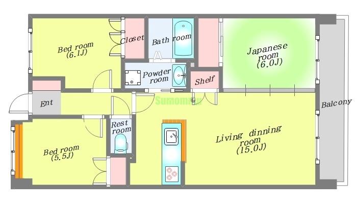 東仙台六番館の間取り