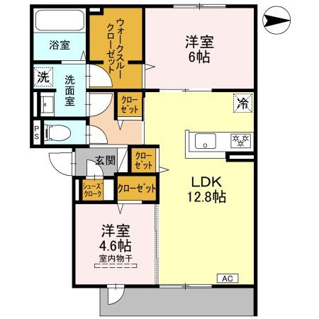 宮田町の完工年月(2026年2月)築の賃貸アパートの間取り