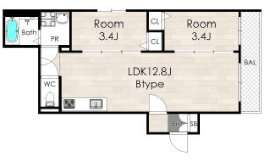 Avantio緑橋Alivioの間取り