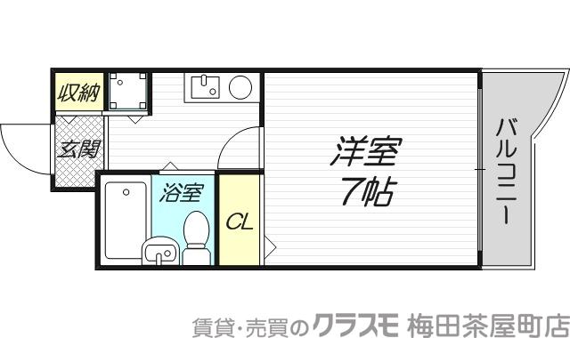 淡路の完工年月(1991年7月)築の賃貸マンションの間取り