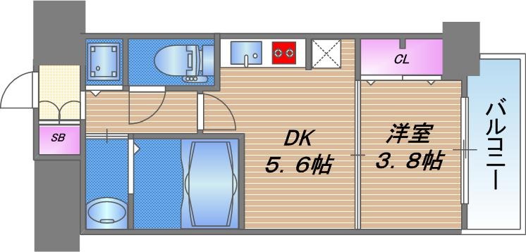 ラクラス本町東(旧:スプランディッド本町東)の間取り