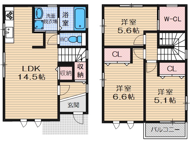 フジパレス戸建賃貸一津屋の間取り
