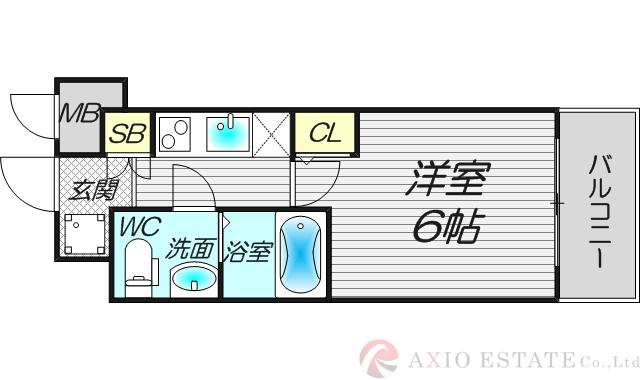 天神橋の完工年月(2014年9月)築の賃貸マンションの間取り