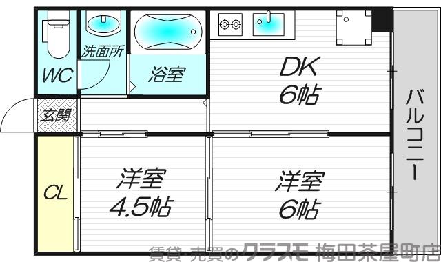 淡路の完工年月(1986年2月)築の賃貸マンションの間取り