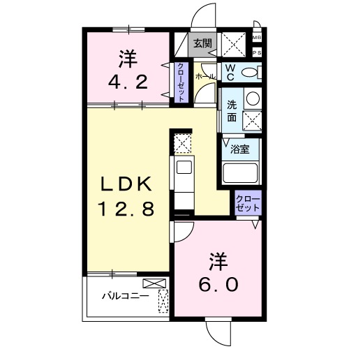 上土室の完工年月(2020年7月)築の賃貸マンションの間取り