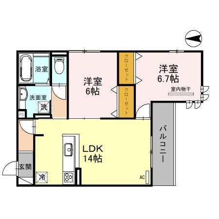 中村町の完工年月(2024年1月)築の賃貸アパートの間取り
