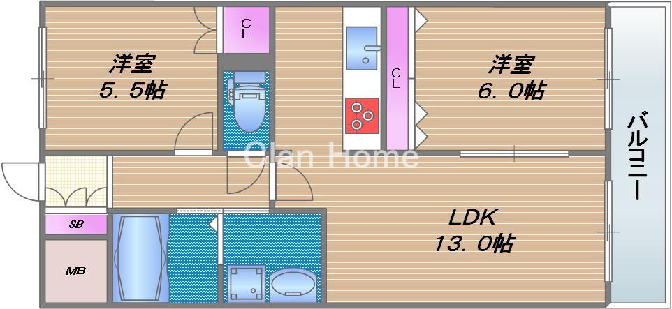 カーサノベンタの間取り