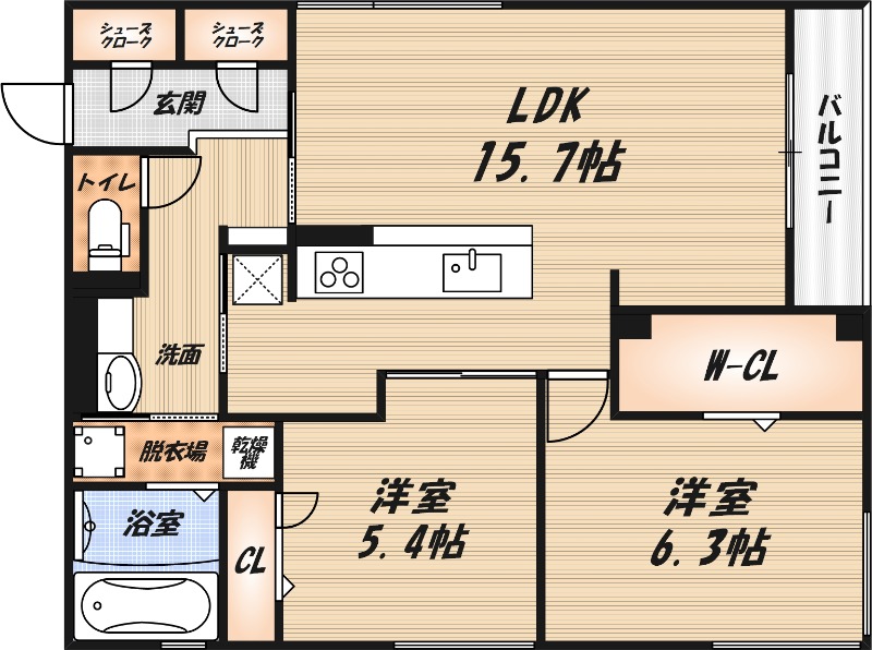 ブランノワール高槻の間取り