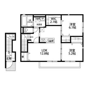 梅小路西中町の完工年月(2026年2月)築の賃貸アパートの間取り