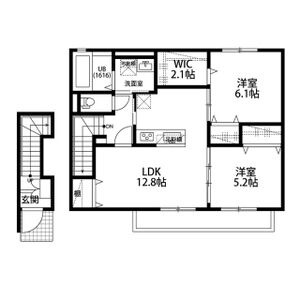梅小路西中町の完工年月(2026年2月)築の賃貸アパートの間取り