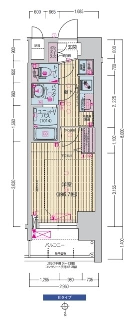 プレサンス谷町九丁目ディセオの間取り