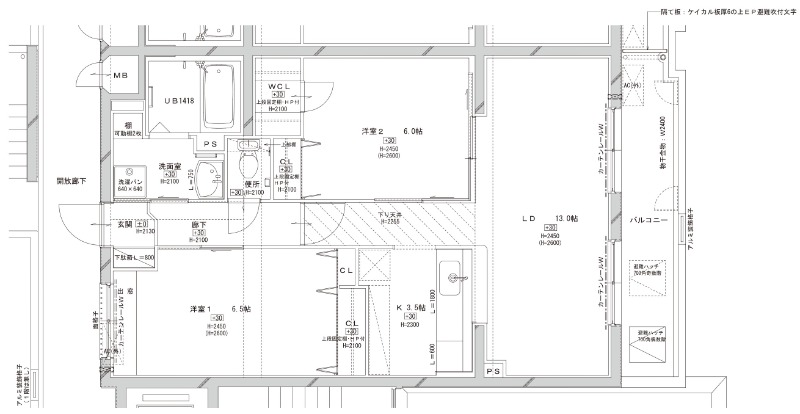 天神の完工年月(2007年5月)築の賃貸マンションの間取り
