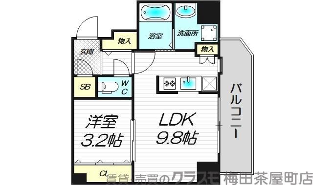 パークフラッツ野田阪神駅前の間取り