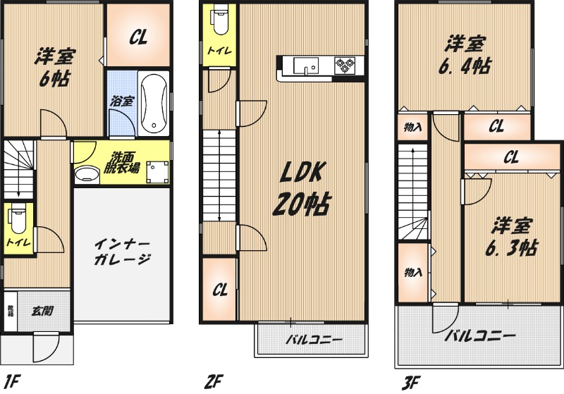 ファミリエ如是A棟の間取り