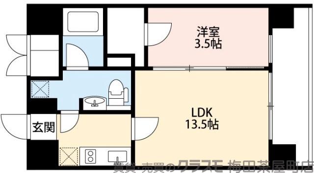 江坂町の完工年月(2008年10月)築の賃貸マンションの間取り