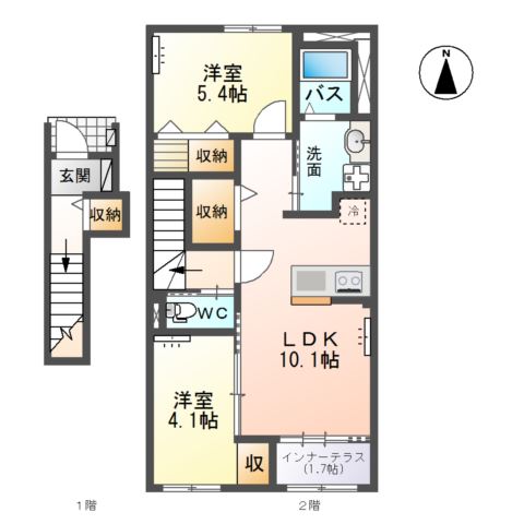 沖野3丁目新築アパートの間取り
