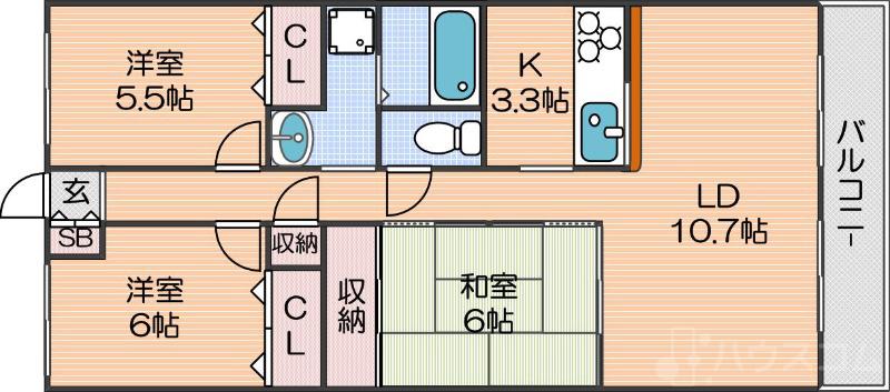 CASSIA南住吉の間取り