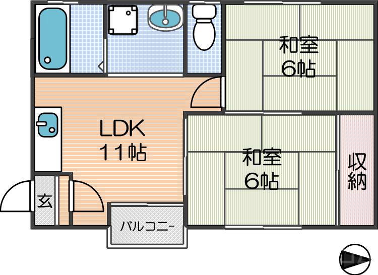ハイツ御崎館の間取り