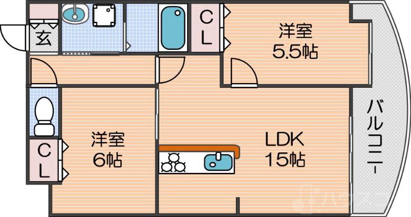 フェルザ住之江公園の間取り