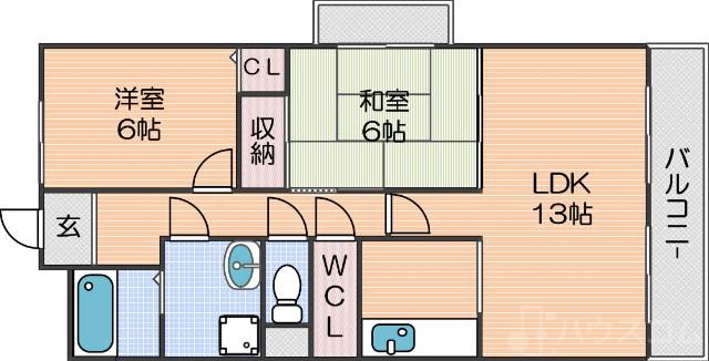 レジェロ住之江の間取り