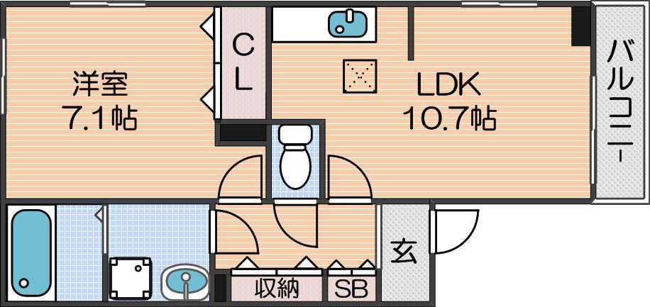 AD Lead粉浜Ⅰの間取り