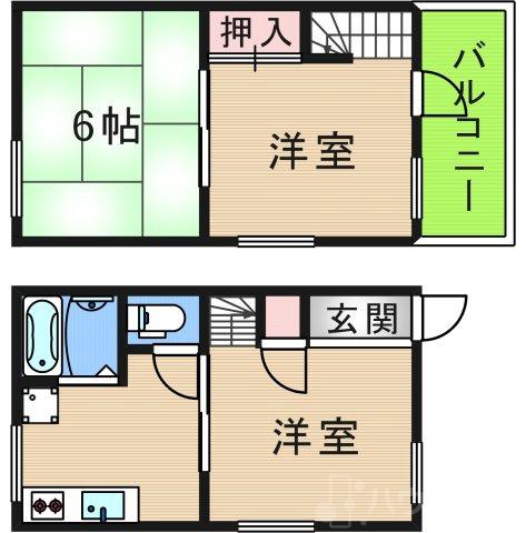 オクヒラハイツの間取り