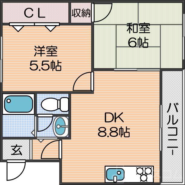 ヒルズ住之江の間取り