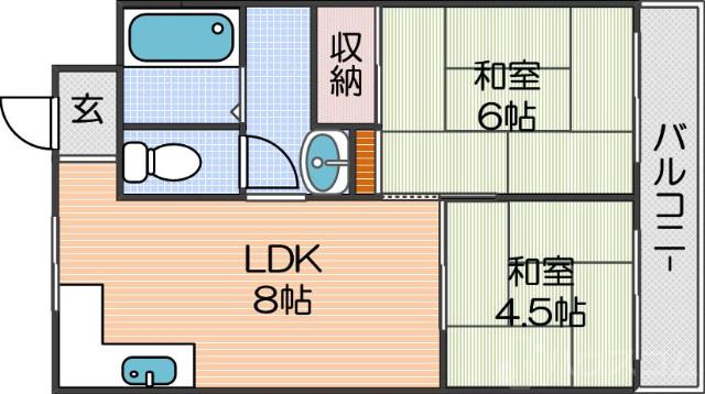 プランドール住之江の間取り