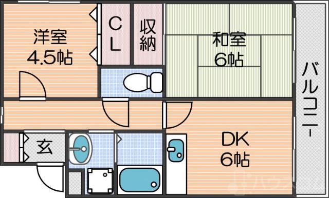 レジデンス朝日Ⅱの間取り