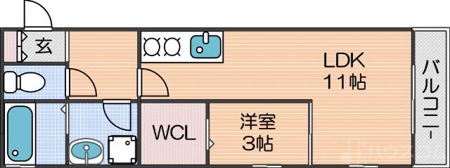 COZY岸里Ⅱの間取り