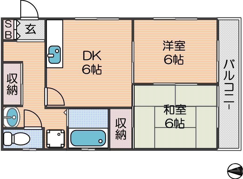 帝塚山サニーハイツの間取り