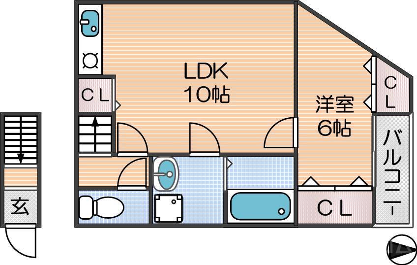 南加賀屋2丁目貸家の間取り