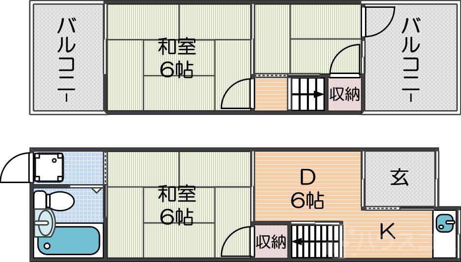 北島貸家の間取り