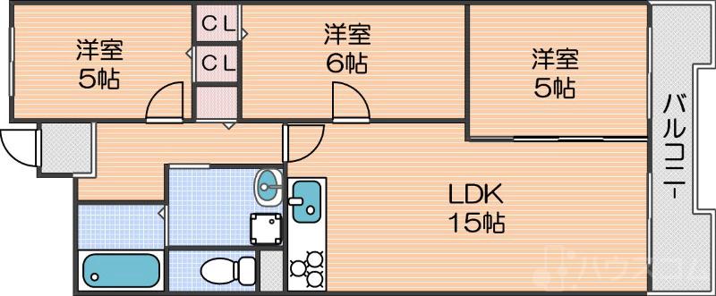 住之江東コーポの間取り