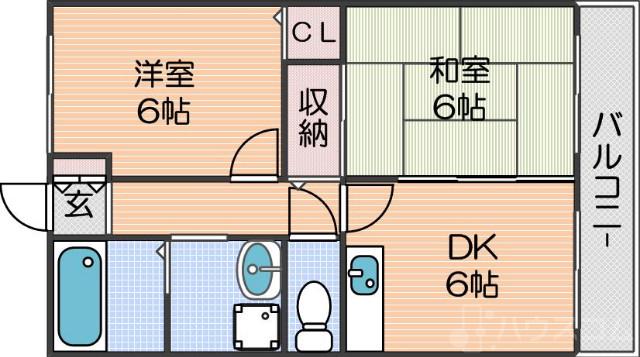 南津守の完工年月(1987年4月)築の賃貸マンションの間取り
