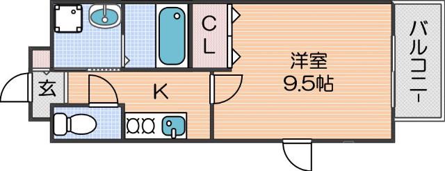 花園北の完工年月(2017年3月)築の賃貸マンションの間取り