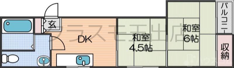 御崎の完工年月(1985年4月)築の賃貸マンションの間取り