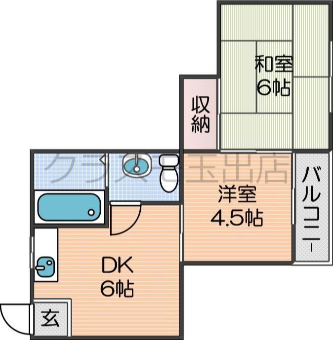 御崎の完工年月(1985年4月)築の賃貸マンションの間取り