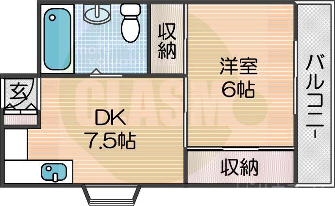 南住吉の完工年月(1977年6月)築の賃貸マンションの間取り