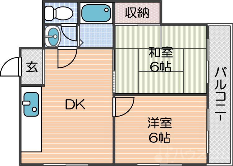 殿辻の完工年月(1989年10月)築の賃貸マンションの間取り
