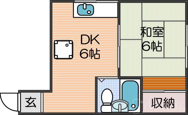 東粉浜の完工年月（1979年1月）築の賃貸マンションの間取り