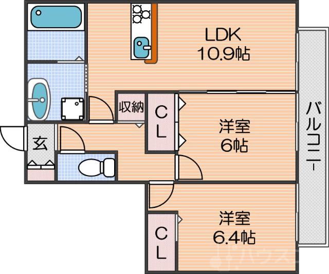 清水丘の完工年月(2017年7月)築の賃貸アパートの間取り