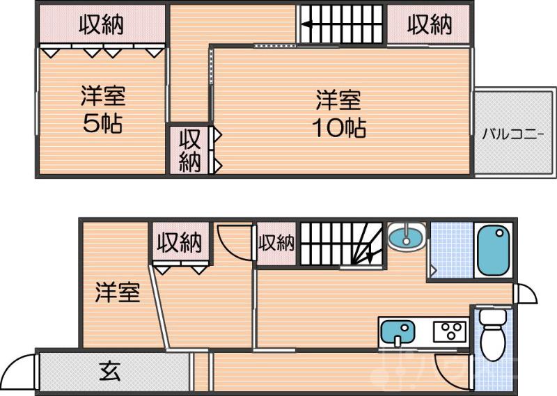 粉浜2丁目貸家の間取り